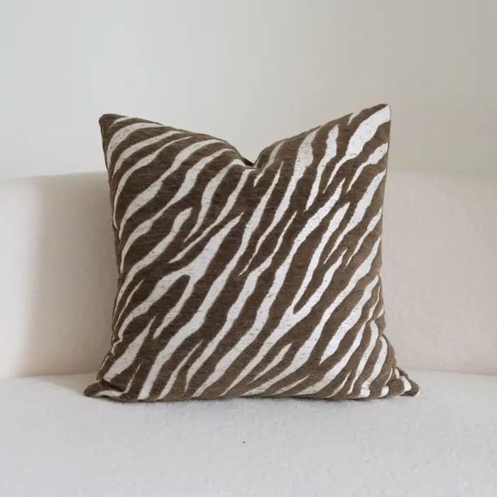 Boho jeter housses de coussin tissé capitonné ferme avec des glands texturés rayé neutre taies d'oreiller décoratives