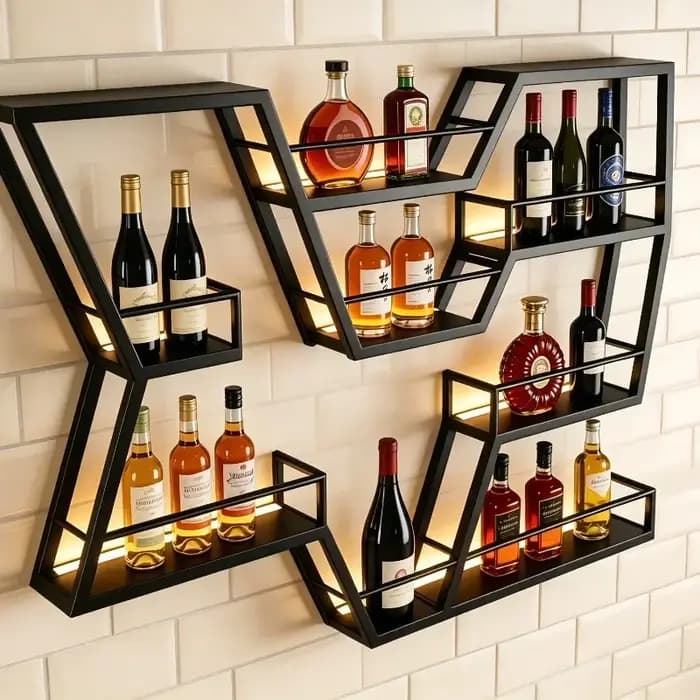 Petit meuble bar mural design pour barman