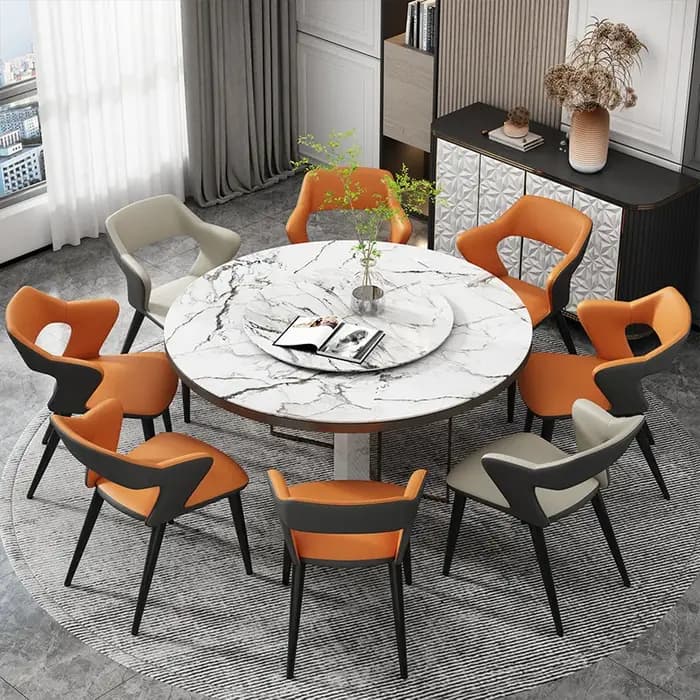Chaise de salle à manger en similicuir de style italien