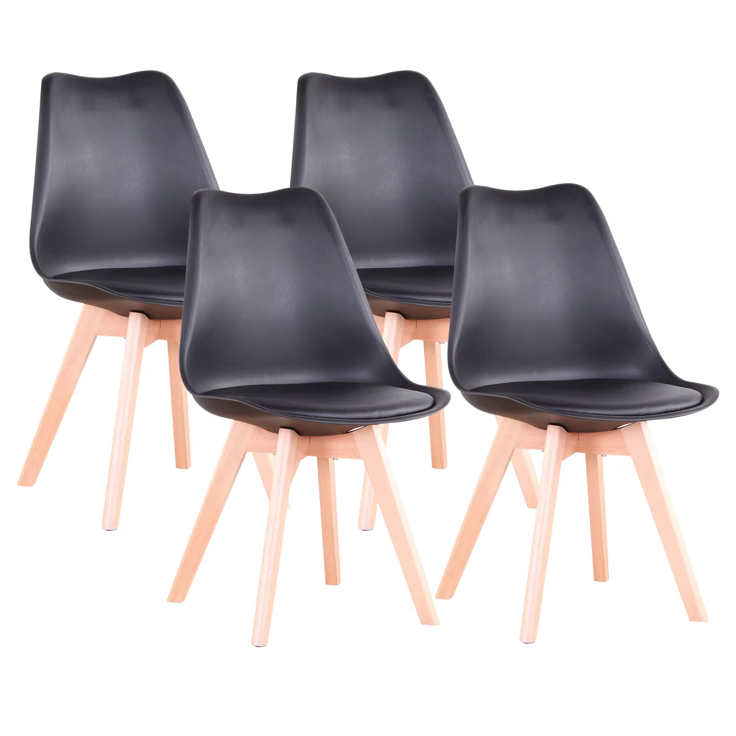 Un ensemble de 2/4/6 chaises de salle à manger du milieu du siècle, chaise longue en plastique de St