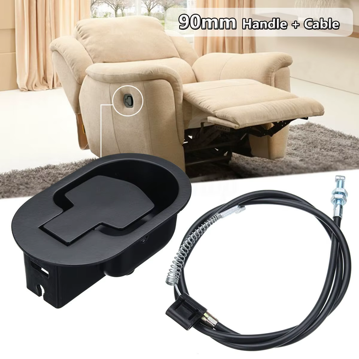 Poignée inclinable en métal avec câble, pièce de rechange universelle pour canapé et fauteuil, levie