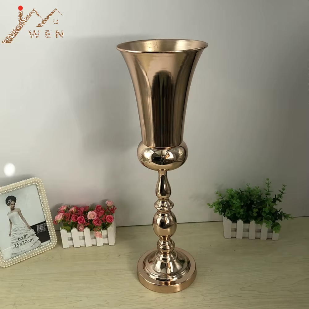 Vase à fleurs 60 cm/24 pouces, 10 pièces/lot, centres de Table de mariage, Vases métalliques pour év
