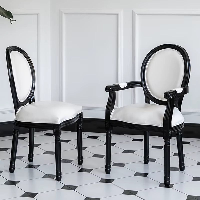 Chaises de salle à manger design imperméables, dossier de luxe, bras de trône, chaise de jeu, meuble