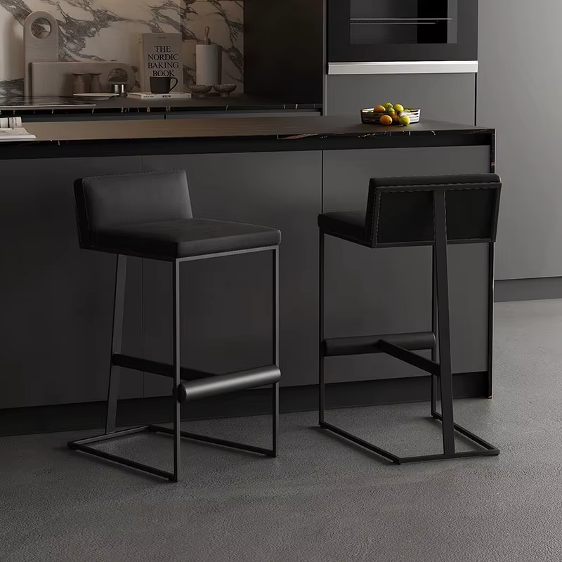 Tabourets De Bar modernes à hauteur noire avec trône arrière chambre tabourets De Bar minimalistes e