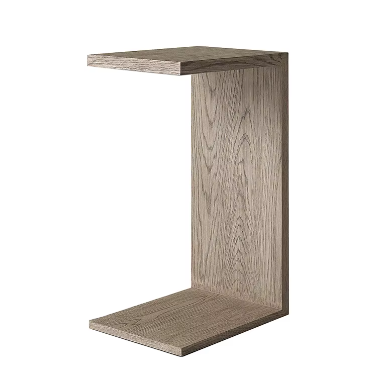 Table basse d'angle de canapé de salon, Table d'appoint mobile, Table de bras de canapé en bois