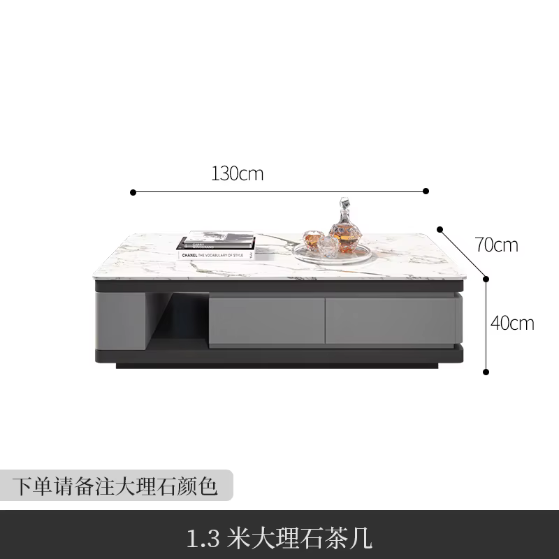 Table Basse à tiroirs avec rangement, organisateur tendance, Table Basse de luxe moderne et minimali