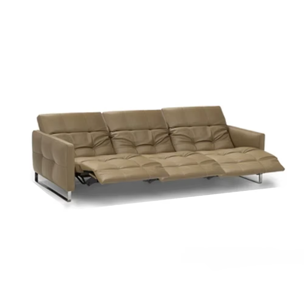 Canapé sectionnel de luxe en cuir véritable, canapé inclinable électrique moderne à double moteur en