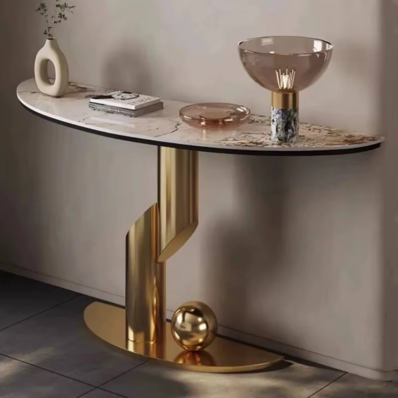 Console d'angle d'entrée Table centrale de luxe moderne Table de couloir en métal Century Salon Uniq