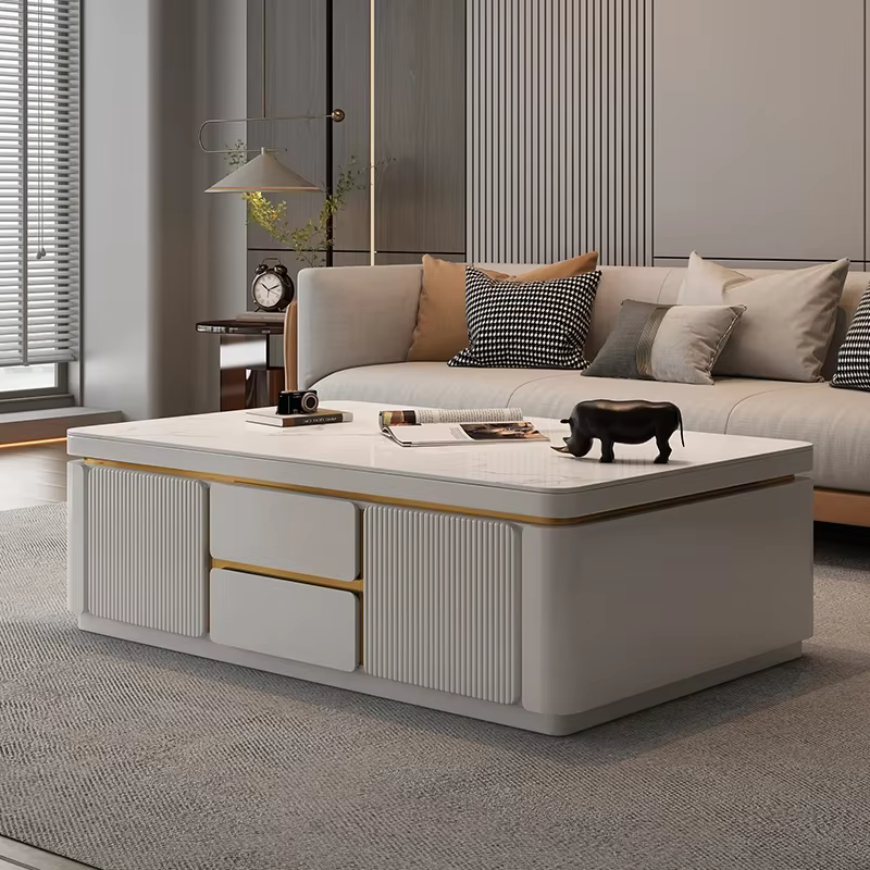 Table basse simple, moderne, chic, luxueuse, nordique, élégante, stylée, pour espace de vie, Mesa Ce