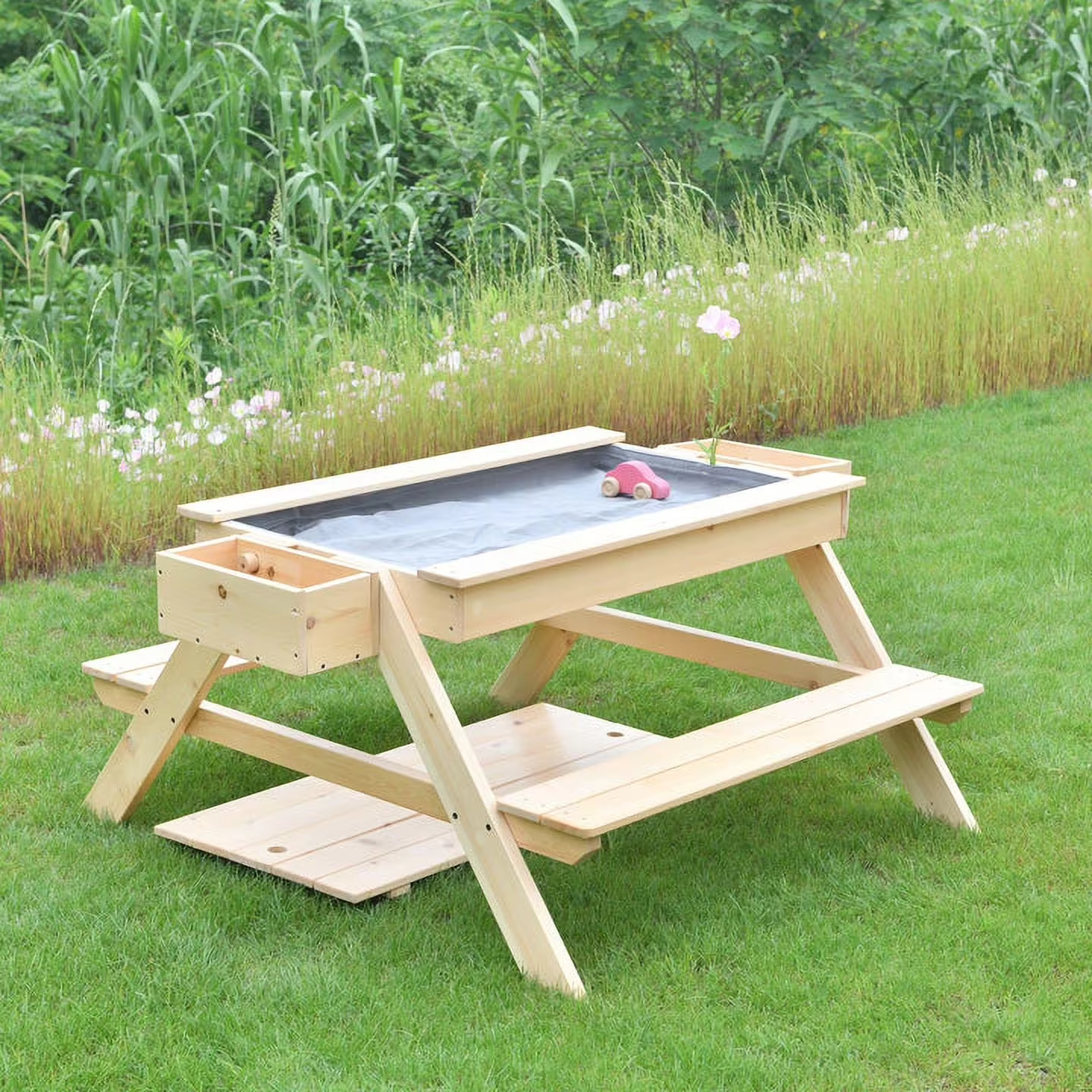 Table de jeu sensoriel en bois pour enfants, table à sable et à eau pour l'extérieur, table d'activi