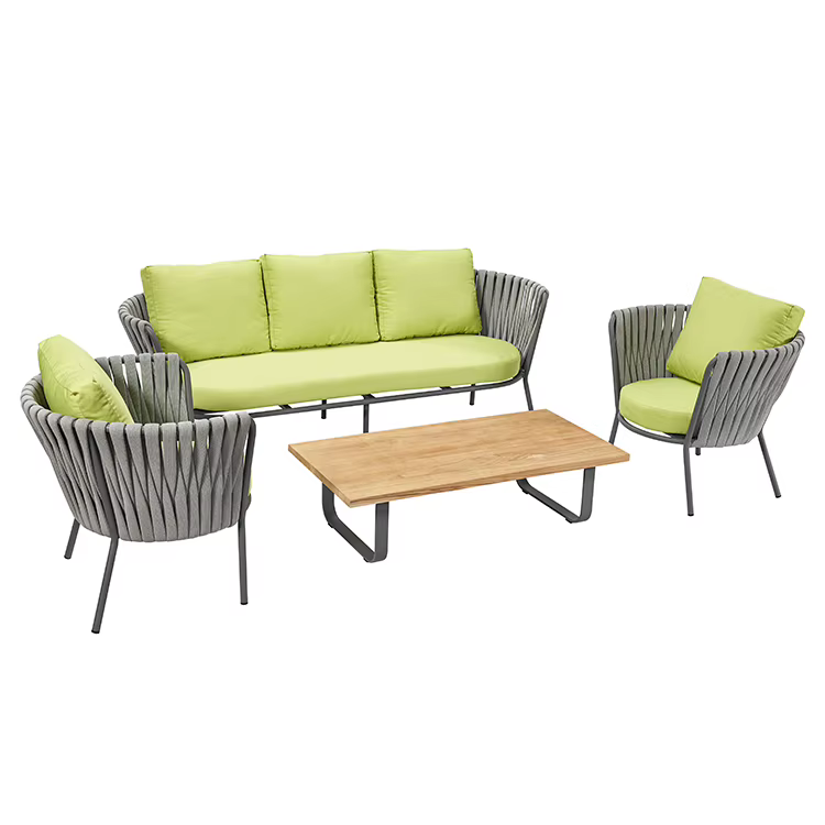 Meubles de salon verts, sièges de Patio, chaise de Table Durable, sangle résistante aux intempéries,