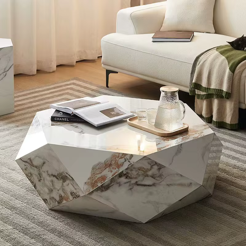 Meubles de salon Table basse en marbre moderne de luxe léger Table à thé pour salon
