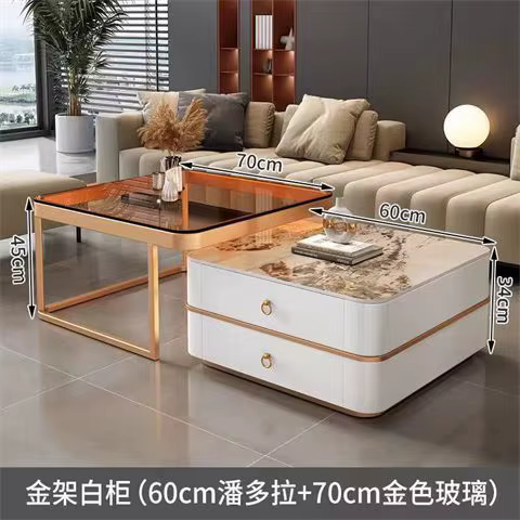 Cadre minimaliste Table basse multifonction esthétique Unique Table basse de sol italien luxe Wohnzi