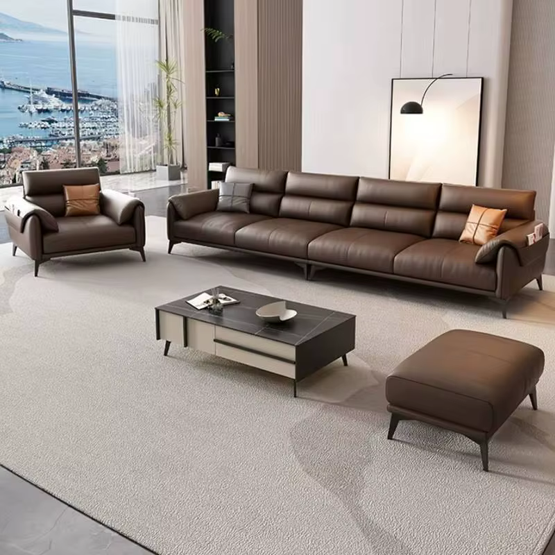 Ensemble de canapés modernes, hôtel, appartement, salon, maison, bureau, canapé sectionnel en cuir