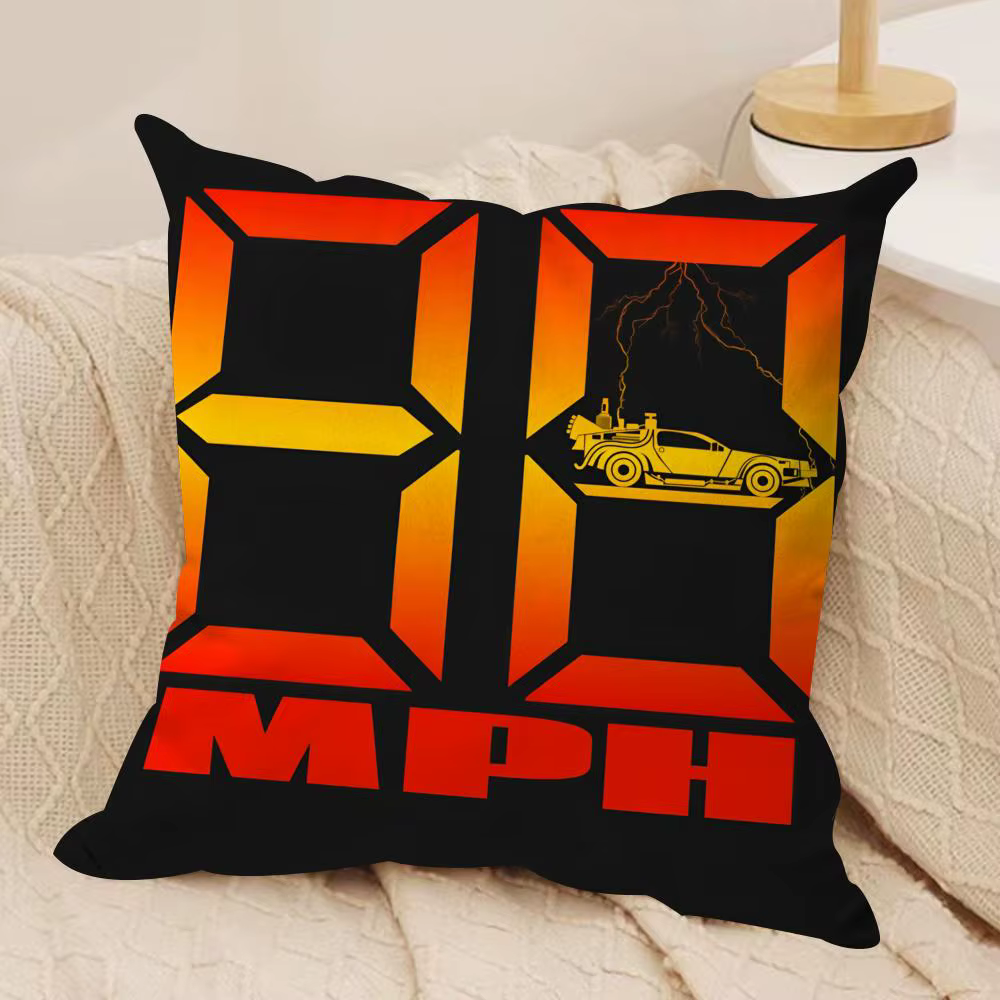 Housse de coussin B-Back To The Future, en peluche douce, imprimée double face, pour canapé |   Cade