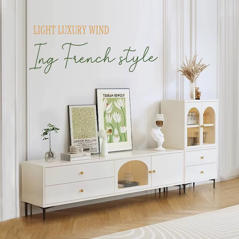 Armoire murale de rangement en bois moderne à usage domestique, meuble TV blanc pour chambre à couch