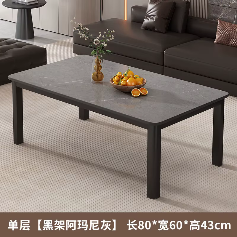 Table basse en marbre pour salon, petit espace, luxe moderne, style nordique, rectangulaire, simple,