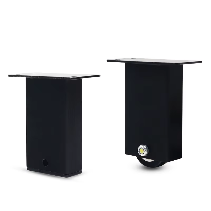 Pieds de meubles en acier 10CM avec roulettes, 4 pièces, pieds mobiles pour canapé, meuble TV, Table