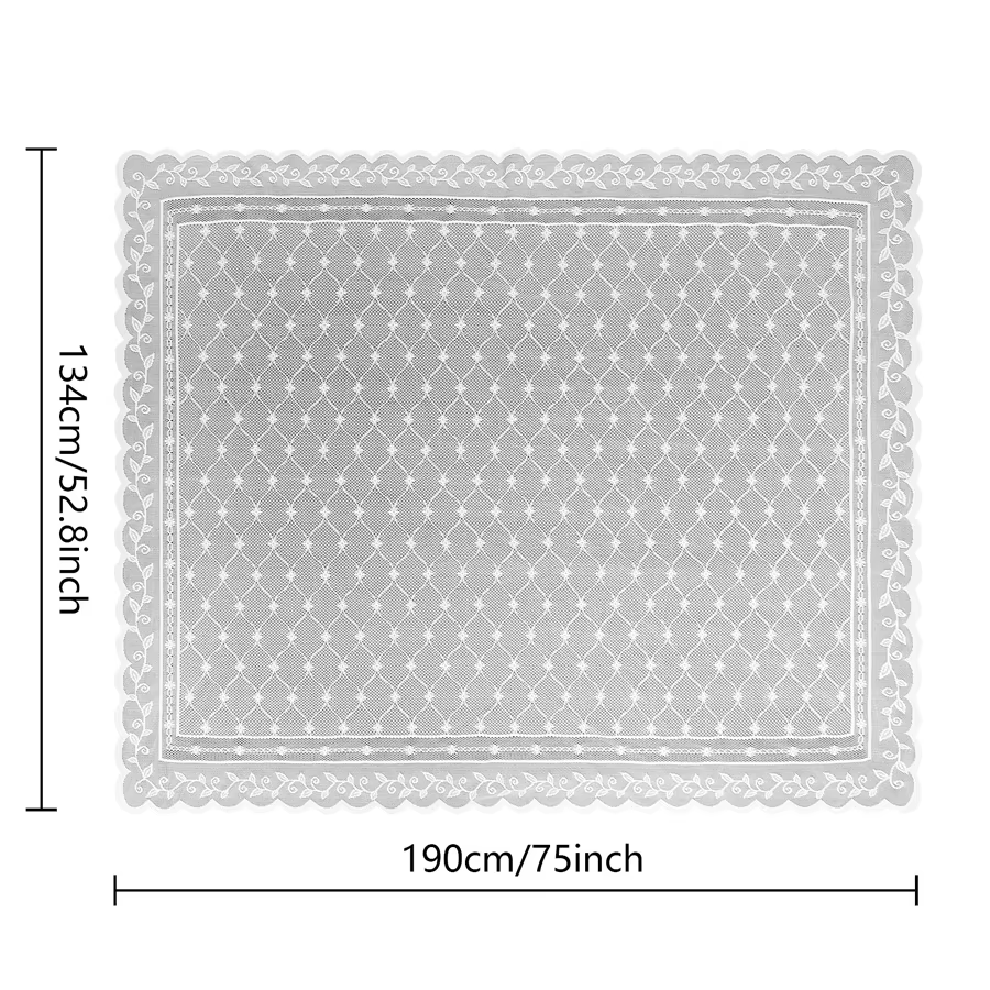 1 pièce Nappe élégante en dentelle tissée blanche pour table basse, couverture de table d'ambiance l
