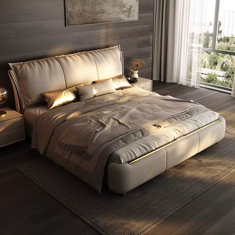 Cadre De lit moderne princesse Beige, imperméable, design, pour chambre à coucher, Double, pleine ta