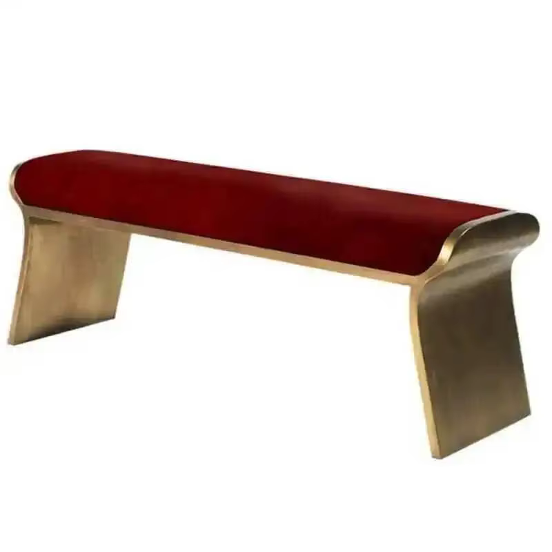 Repose-pieds de luxe nordique en métal, tabourets en cuir souple pour Van légère, chaise de maison d