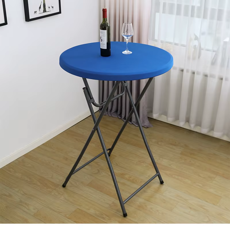 Nappe de Table ronde ajustée de couleur blanche, couverture de Table de Cocktail en Spandex, décorat