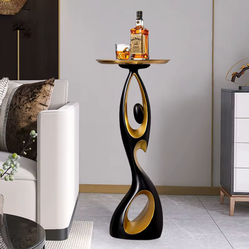 Table d'appoint créative pour canapé, décoration d'intérieur abstraite, table d'angle de luxe léger 