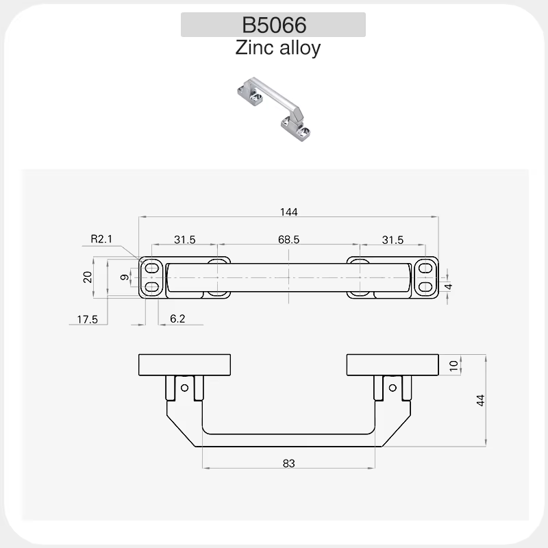 Poignée pliante à 90 degrés pour boîte à outils mobile, armoire à instruments et équipements robuste
