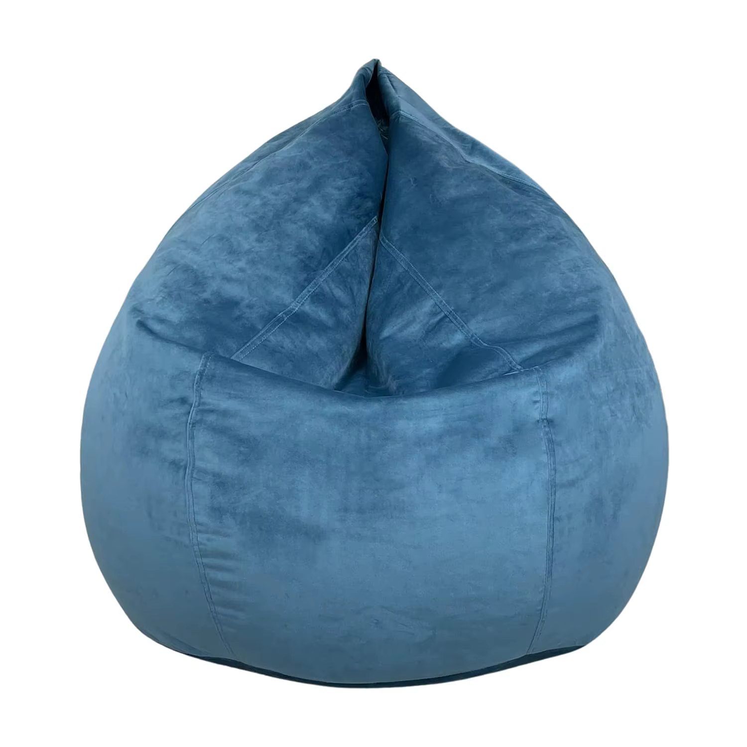 Fauteuil pouf en forme de larme ultra doux, double couture, facile à nettoyer, en velours bleu, remb
