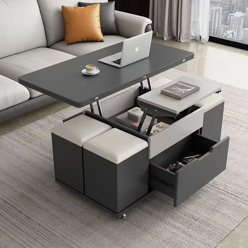 Tables basses relevables multifonctionnelles, bureau à thé réglable recommandé, rangement pliant pou