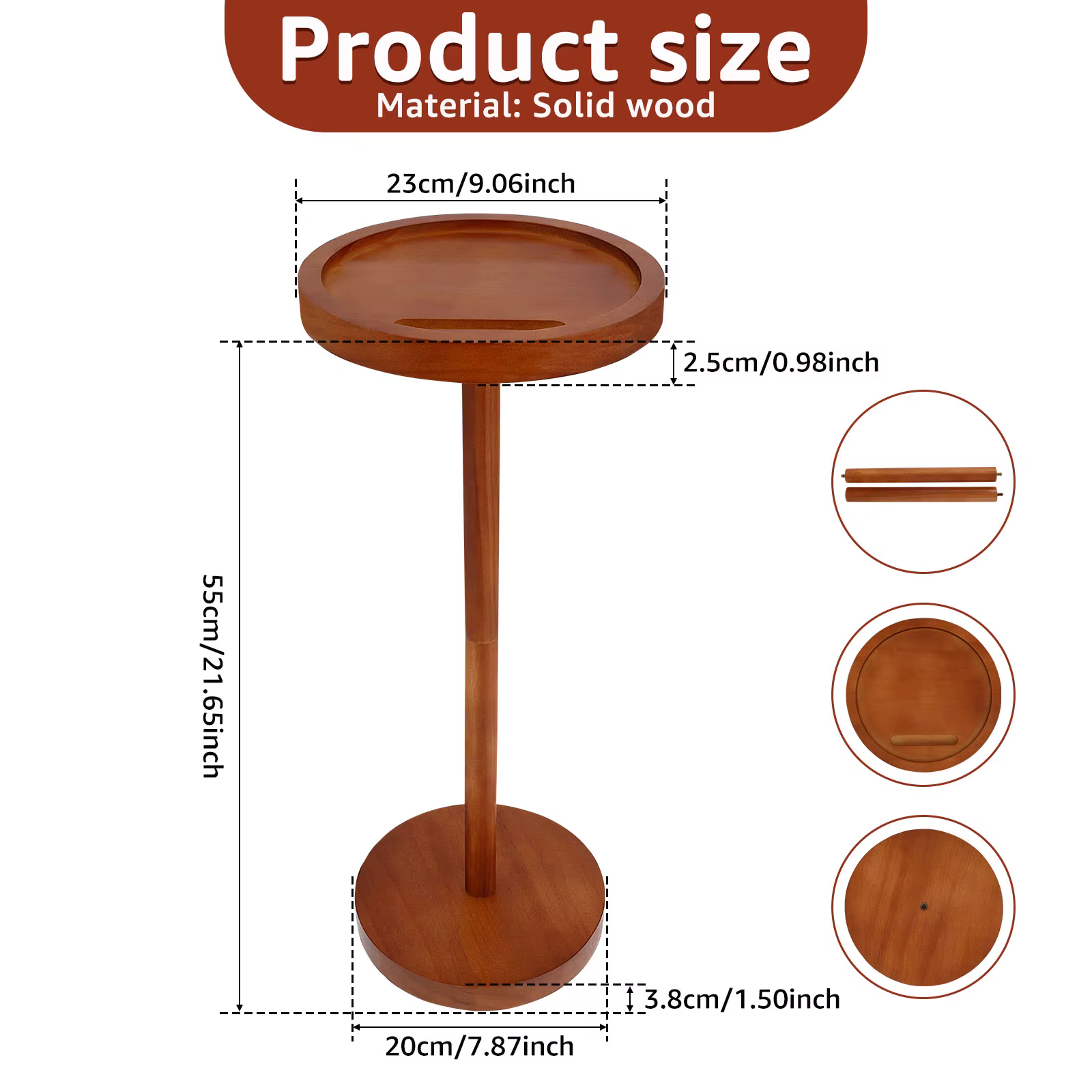 Table d'appoint ronde, petite Table à boissons pour petits espaces, Table de chevet d'appoint modern