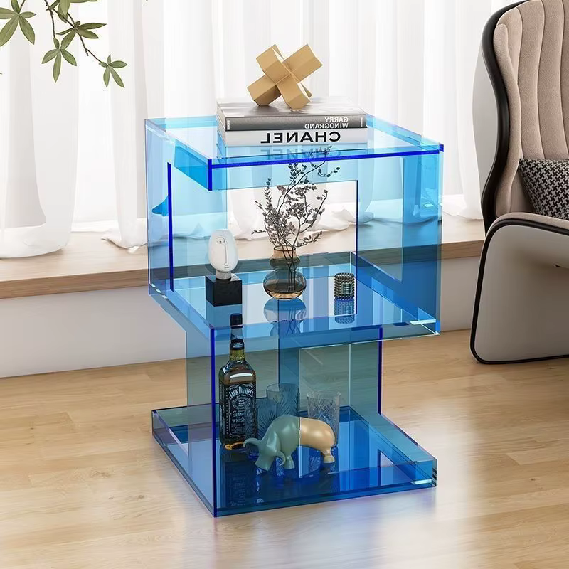 Table d'appoint en acrylique Transparent, salon, canapé, rangement, Table basse, balcon, étagère, ch