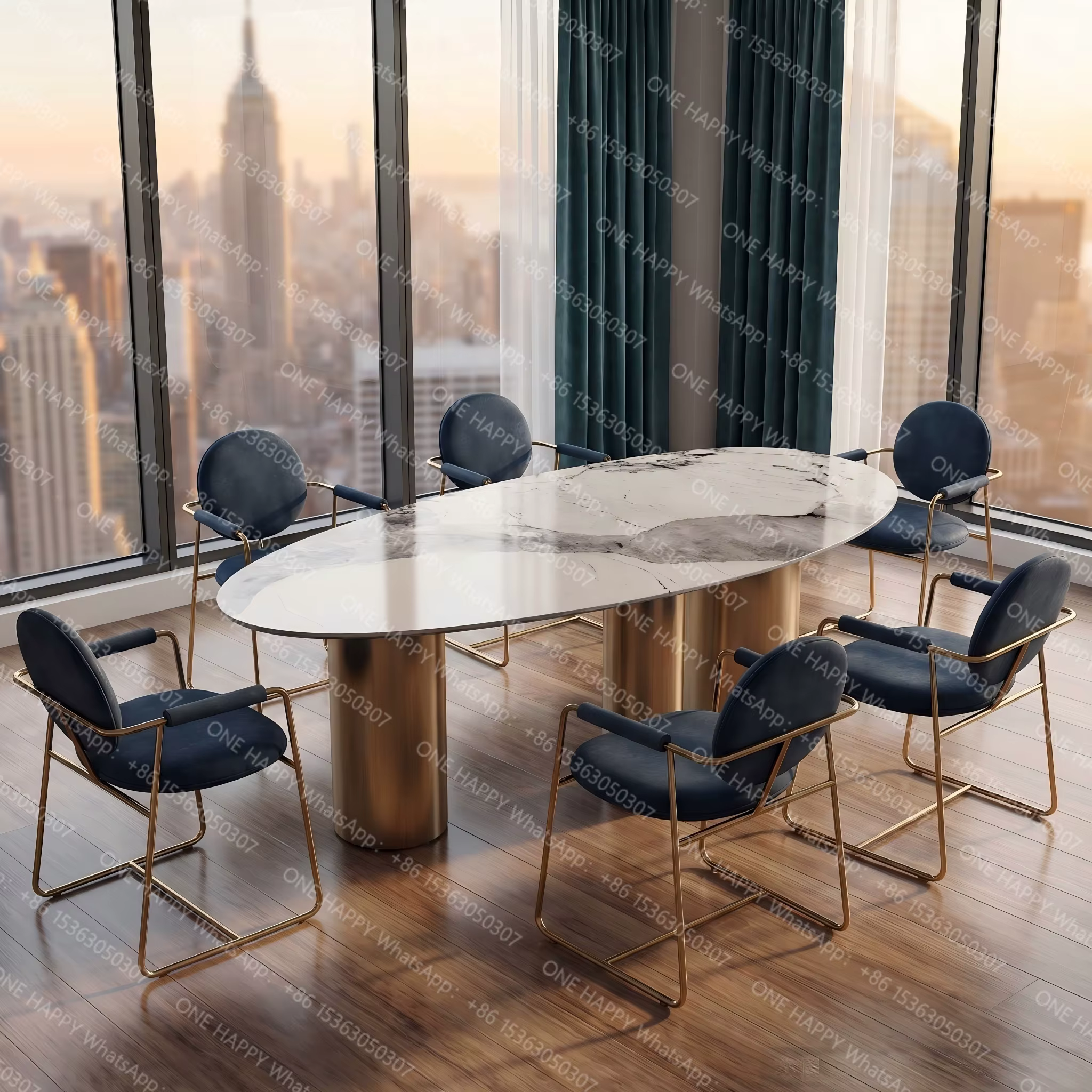 Table à manger en marbre italien sur mesure, toutes tailles, ensemble de salle à manger de luxe en p