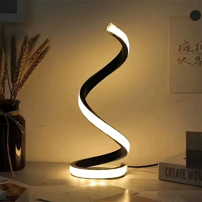 LED veilleuse spirale lampe de Table chambre lampes de chevet Dimmable lampe de nuit créative Restau