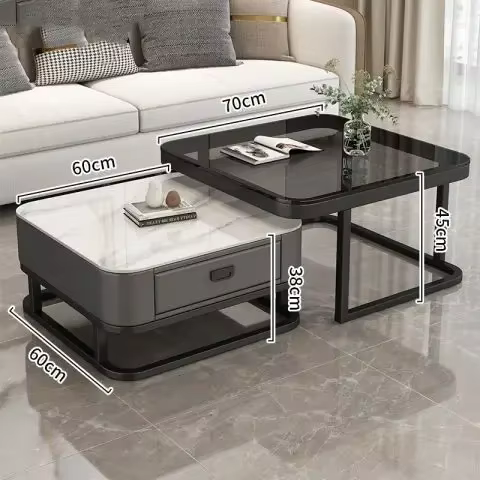 Table basse de luxe japonaise, rangement Design, ensemble à couverture rigide, côté industriel, acce