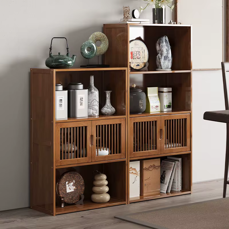 Armoire de rangement à 3 niveaux, bibliothèque de Style rétro, armoire en bambou pour cuisine, salon