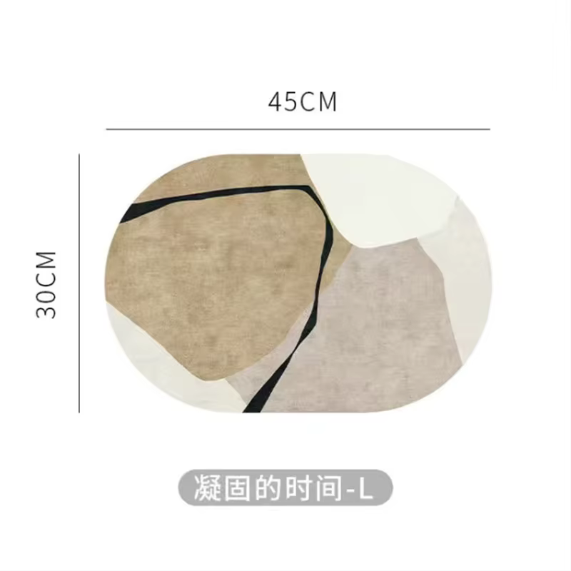 Set de table ovale nordique antidérapant et résistant à l'huile, dessous de verre pour bureau, décor