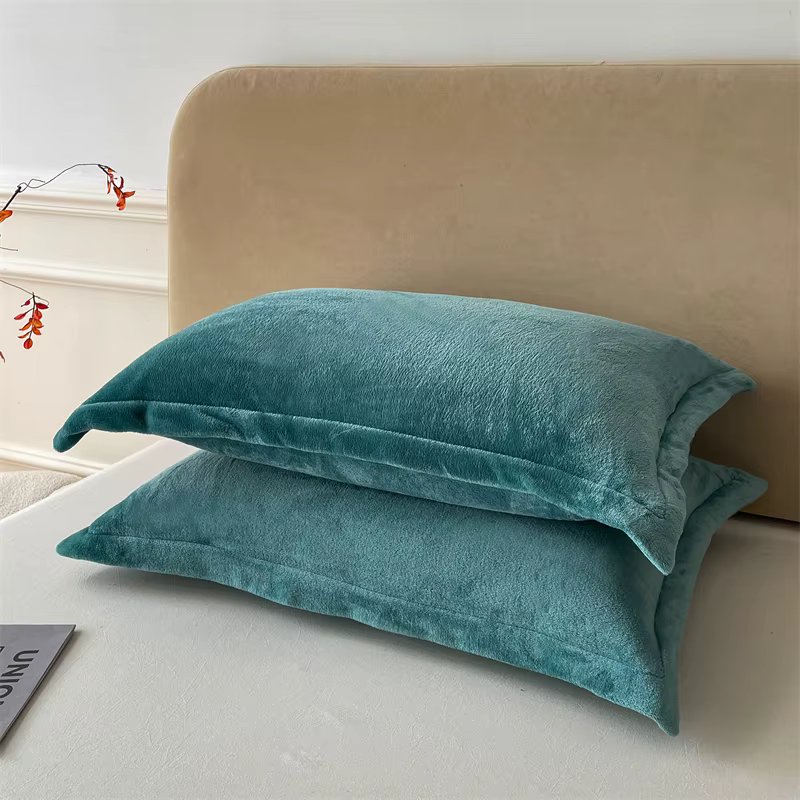 Housse de coussin en velours, couleur unie, funda almohada 48x74cm, taie d'oreiller rectangulaire, 2