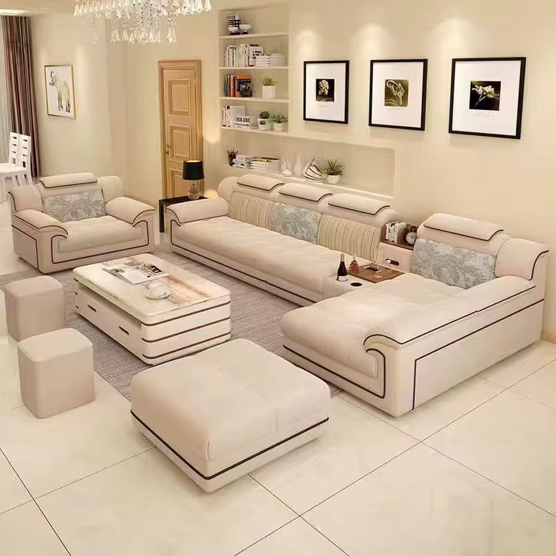 Bois Beige canapés européens remplissage accoudoir Design nordique inclinable paresseux canapés Salo