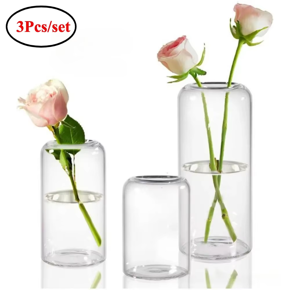 Vases à bourgeons en verre transparent, pour centres de table, petits Vases à fleurs, décoration de 