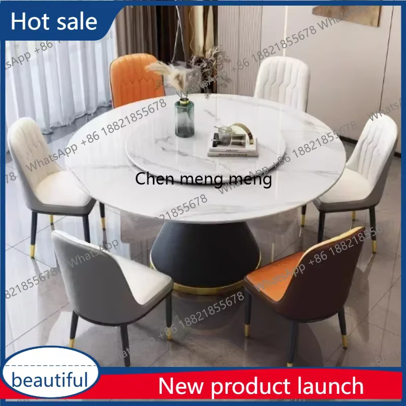 A38 Table coulissante ronde Table de luxe en acier inoxydable îles de cuisine Transparent Mesa Comed