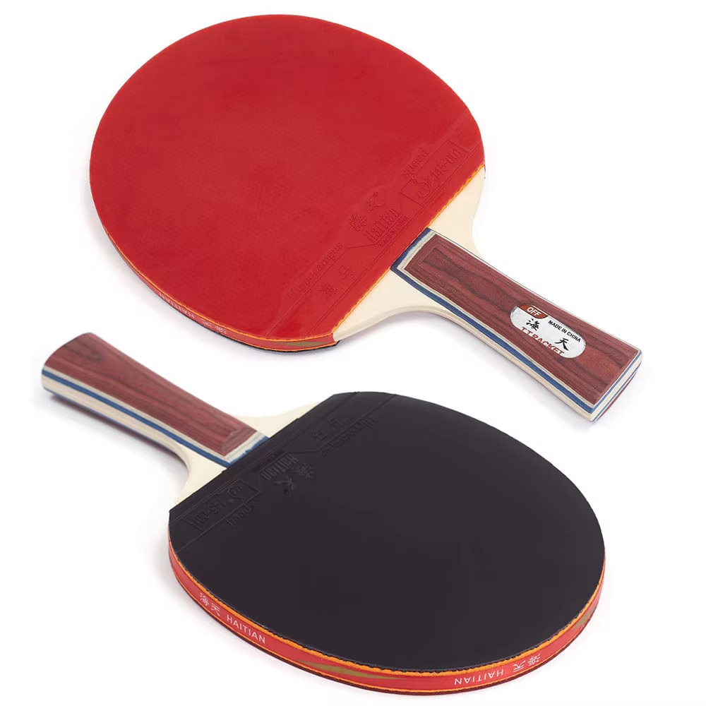 Ensemble de raquettes de tennis de table professionnelles, raquettes en caoutchouc rouge et noir hau