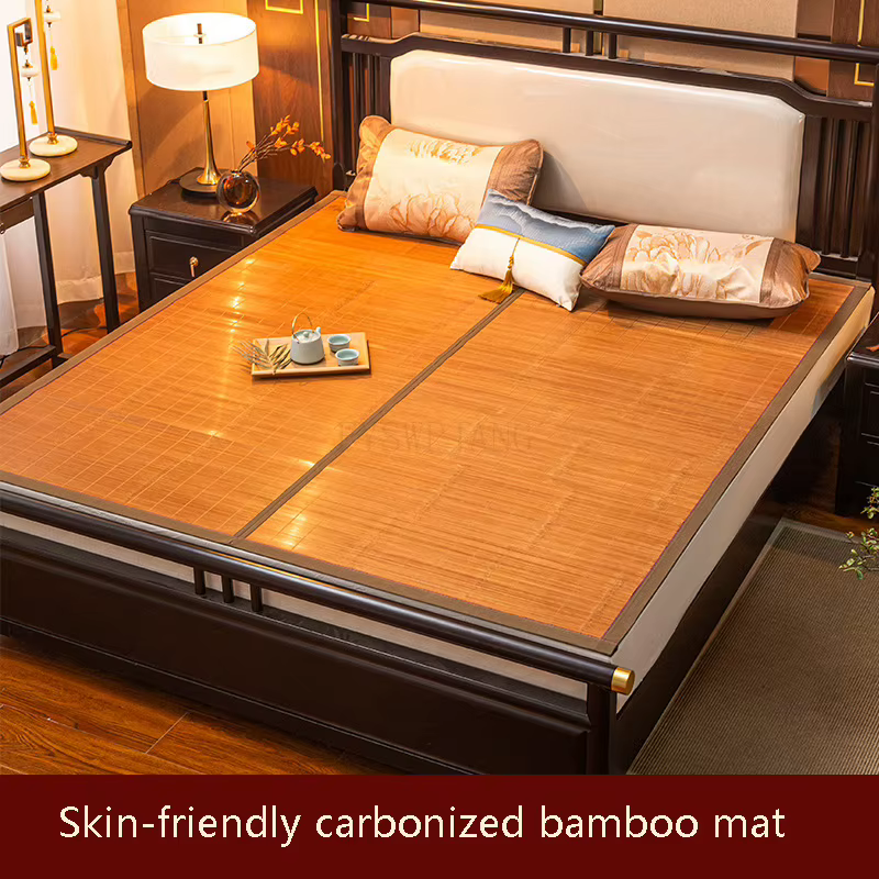 Tapis d'été chambre dortoir lit simple tapis de bambou tapis de bambou double face tapis de sol tapi