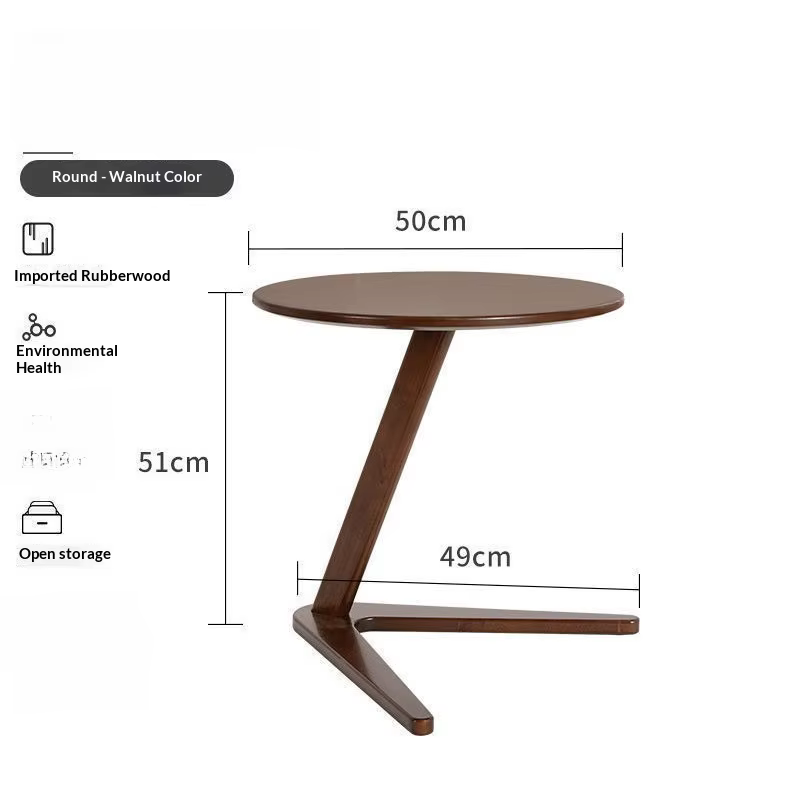 Table basse ronde en bois massif, canapé, chevet, petit salon, hôtel, maison d'hôtes, meubles pliant