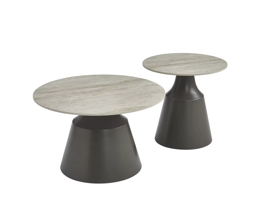Table basse centrale ronde de thé d'extrémité de canapé d'acier inoxydable moderne de luxe pour le s