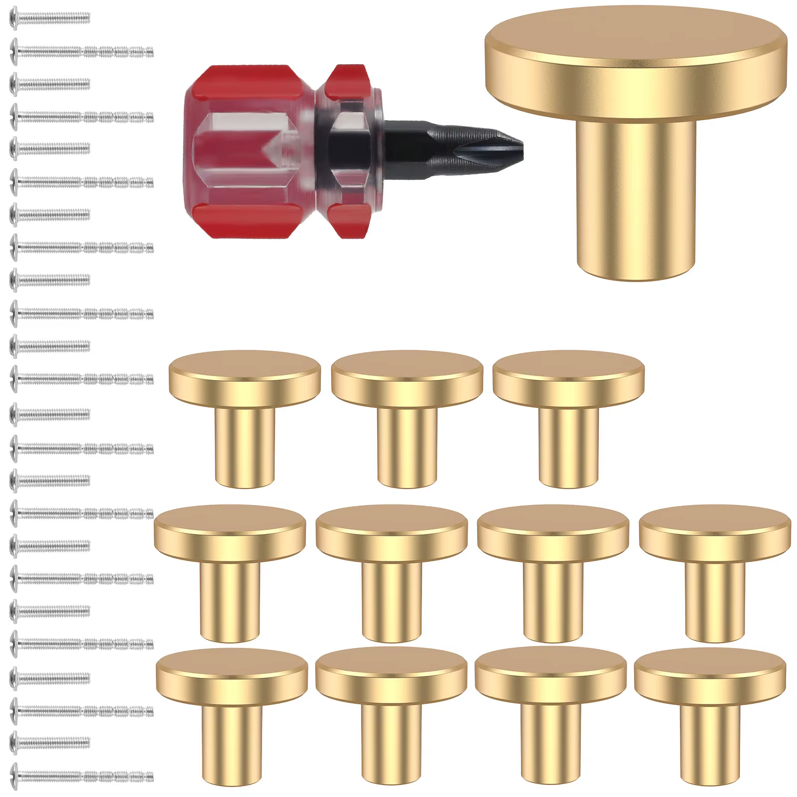 Ensemble de boutons de meuble en alliage d'aluminium, diamètre 25mm, poignée de meuble, raccord avec