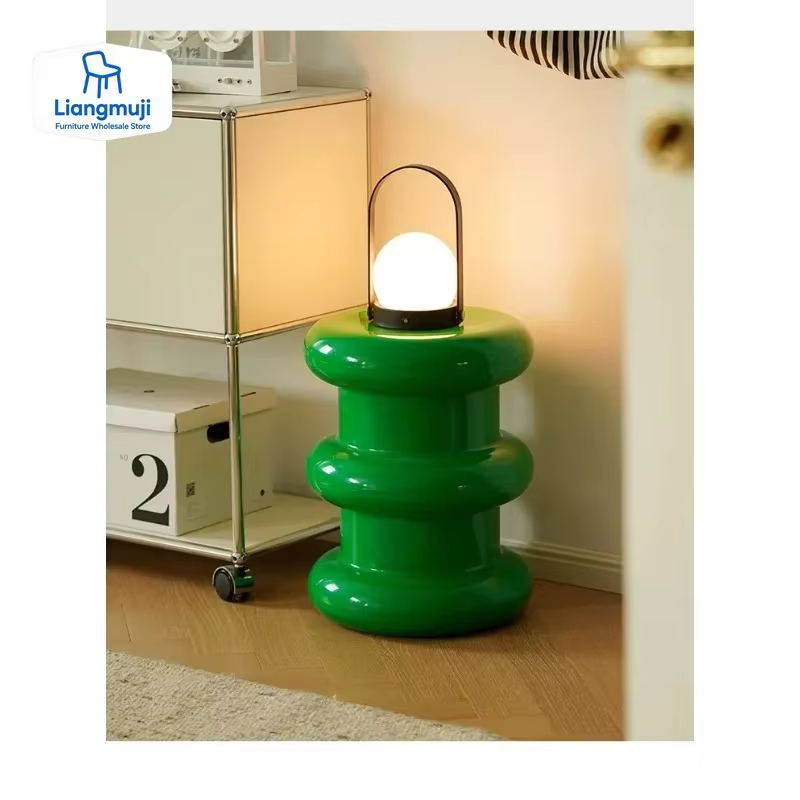 Ottoman tabouret bas Table d'appoint repose-pieds repose-pieds Memphis ABS plastique bord rond Pilas