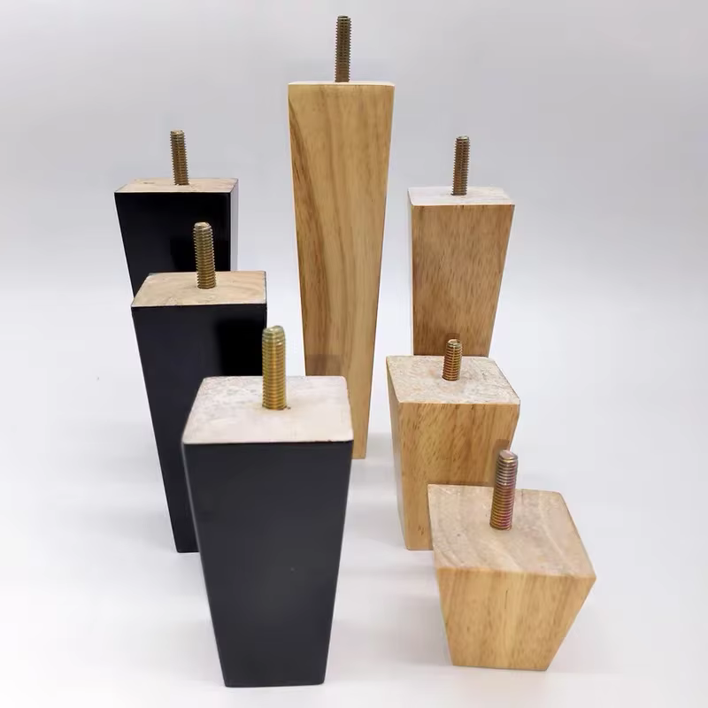 Pieds de Meubles en Bois Massif, Support de Table de Canapé Carré, Meuble TV, Pieds de Remplacement,