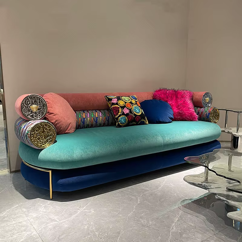 Doux fantaisie Unique canapé moderne bois nordique européen bouffées canapé 3 places Muebles Para Sa