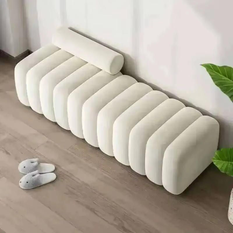 Banc de luxe pour salon, tabouret de rangement pour chaussures, meuble de passage, banc de bout de l